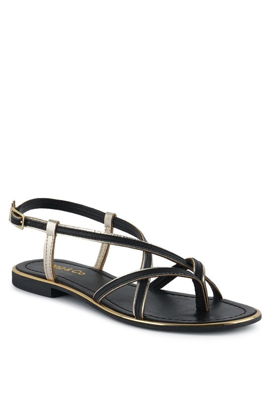 PHOEBE STRAPPY FLAT SANDALS