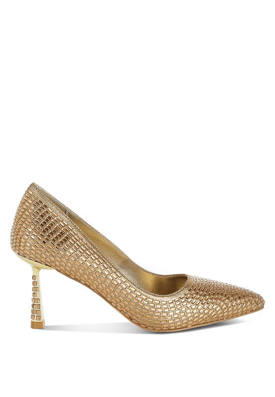 BENJAMIN'S RHINESTONES EMBELLISHED PUMPS