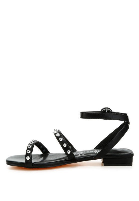 FLIPPITY STUDDED ANKLE STRAP SANDALS