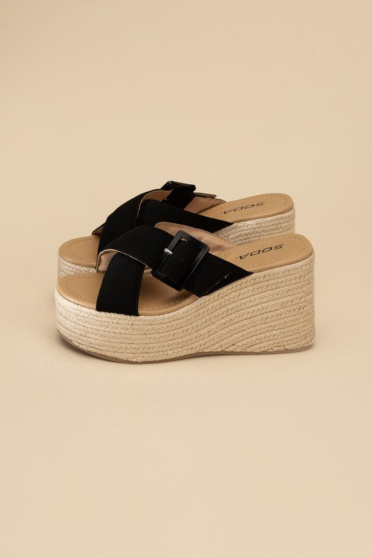 MANTA ESPADRILLE PLATFORM SLIDES