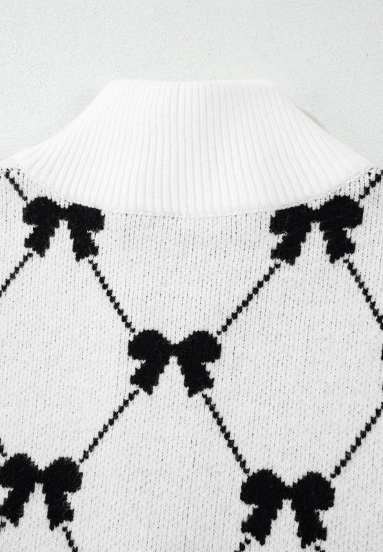 BOW HALF ZIP SWEATER VEST