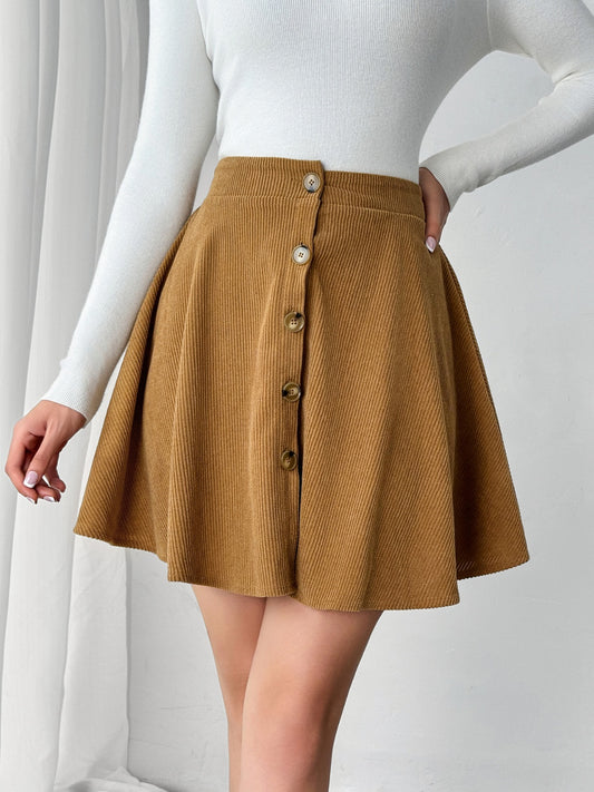 BUTTONED MINI SKIRT