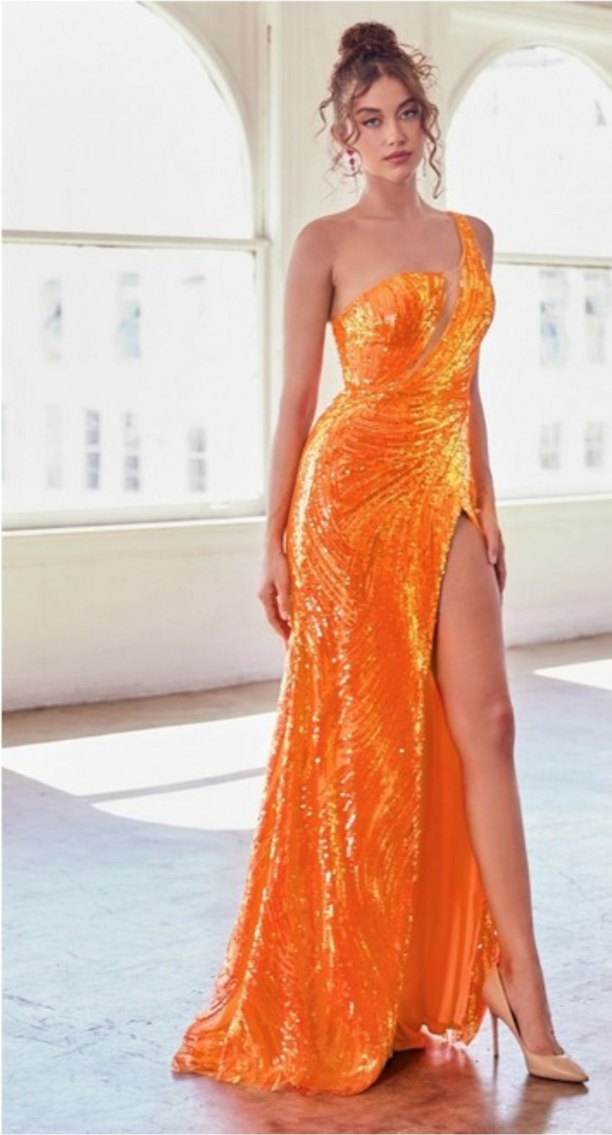 ONE SHOULDER SEQUIN GOWN