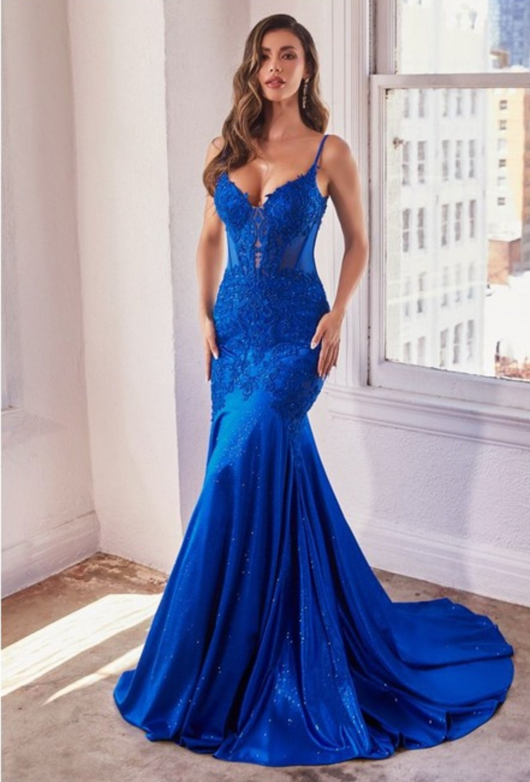 GLITTER AND LACE MERMAID GOWN