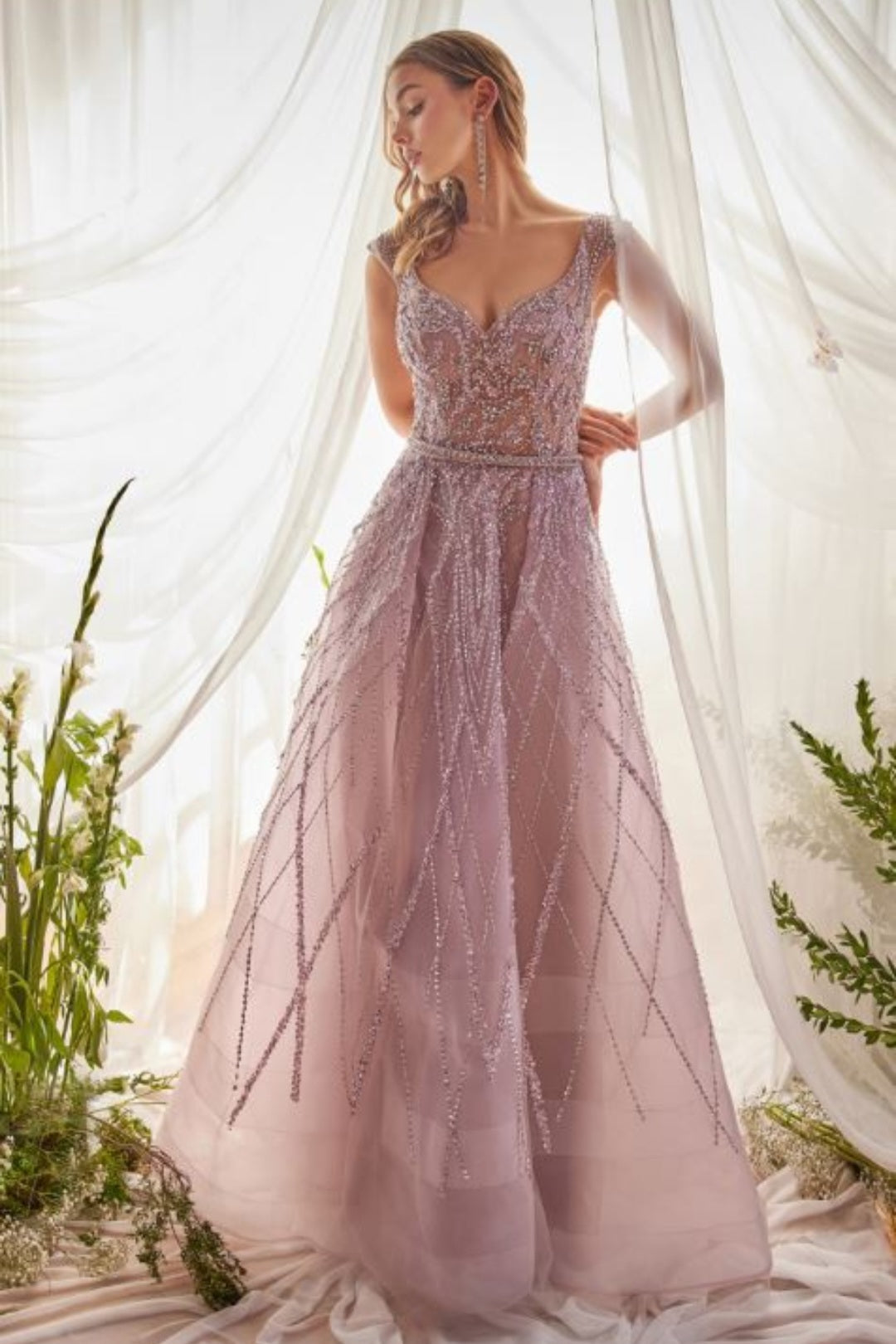 GEMMA JEWELED BEADED BALL GOWN