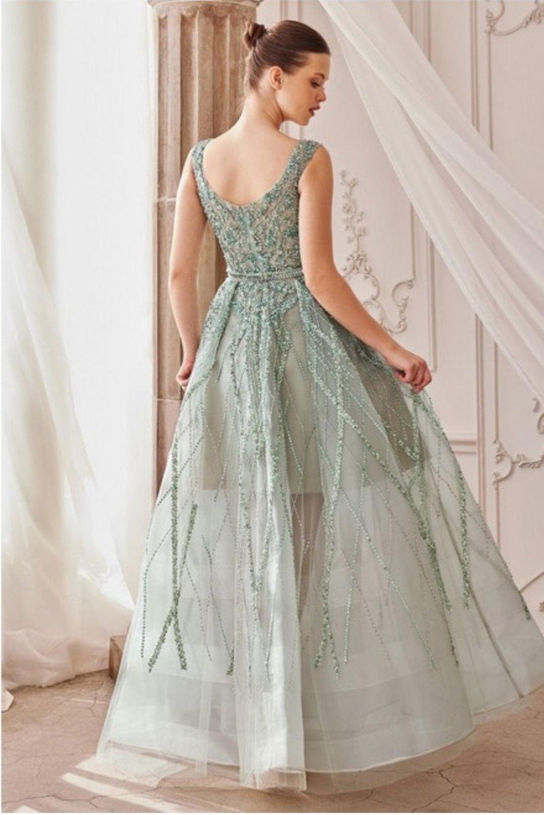 GEMMA JEWELED BEADED BALL GOWN