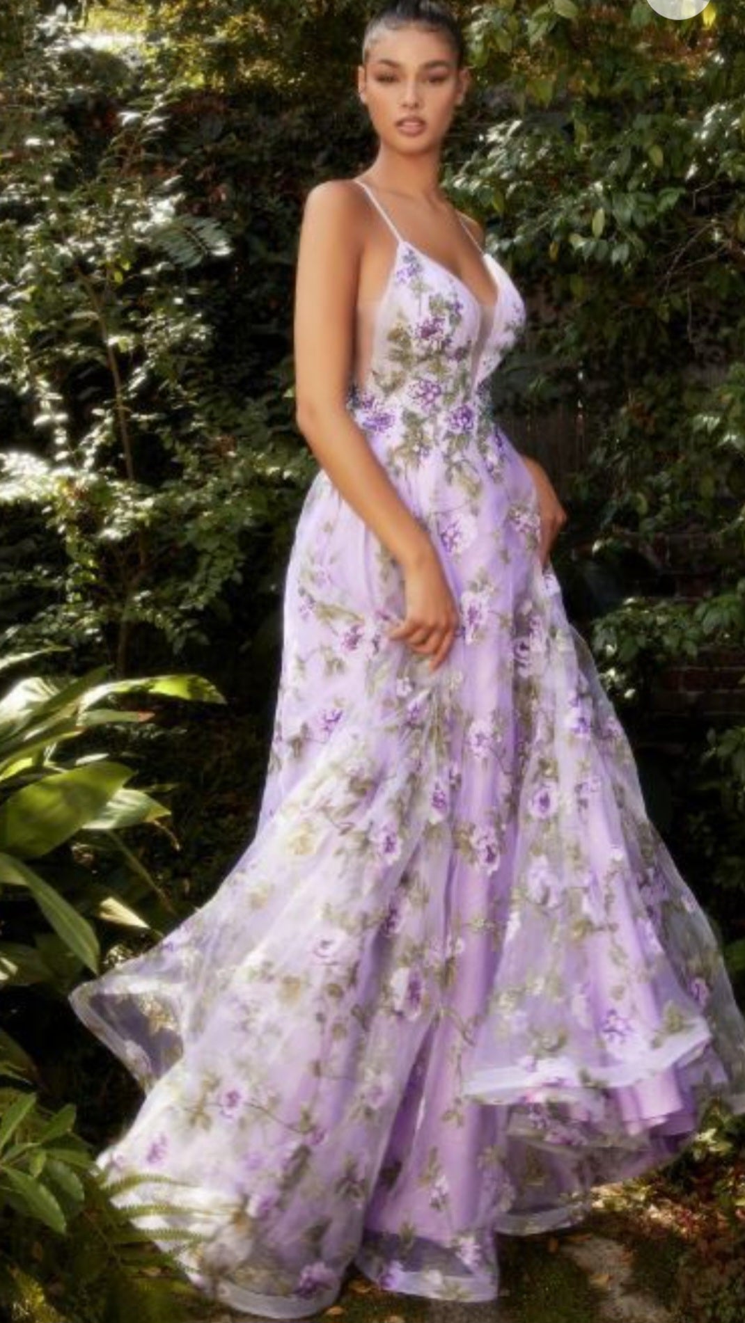 LISIANTHUS PRINTED A LINE GOWN