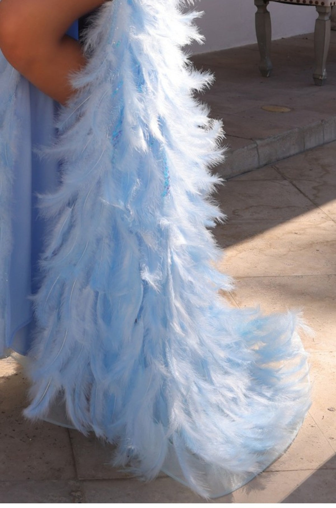 SEQUIN FEATHER GOWN