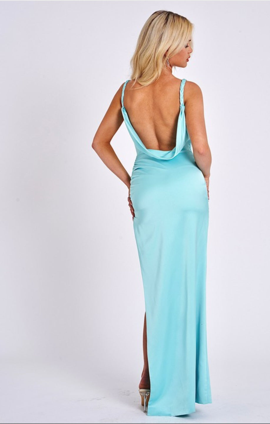 MISS CIRCLE GEENA HIGH SLIT BACKLESS DRESS