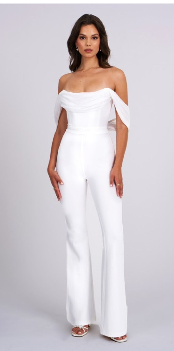 MISS CIRCLE SHERLYN OFF THE SHOULDER JUMPSUIT