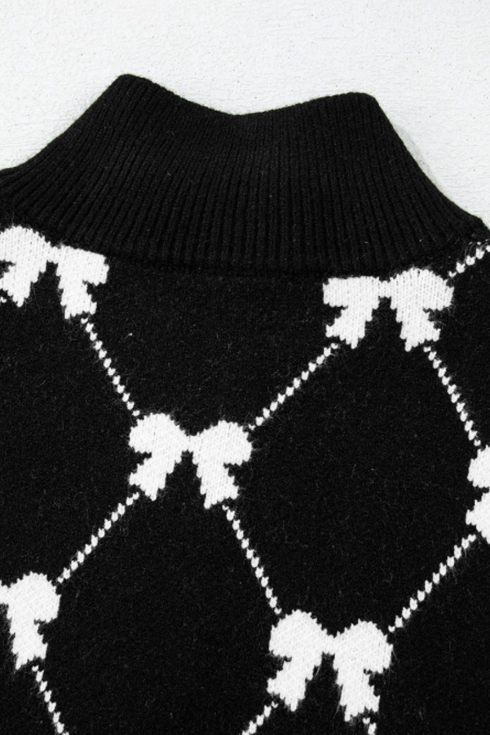 BOW HALF ZIP SWEATER VEST