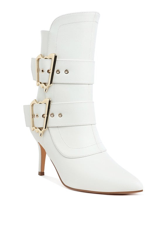 EBERA CHUNKY BUCKLE STRAP ANKLE BOOTS