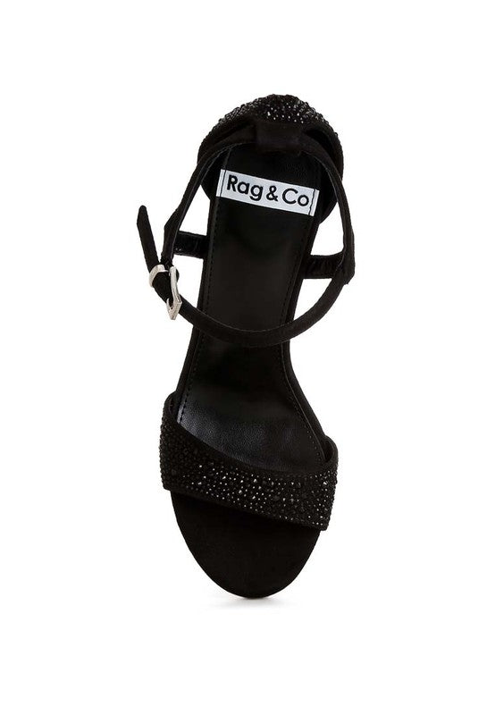 NAVOLI RHINESTONES EMBELLISHED SANDALS