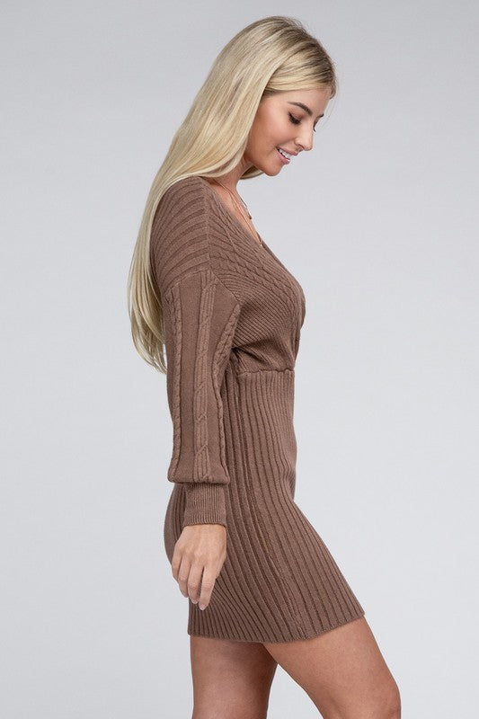 CABLE KNIT SWEATER DRESS