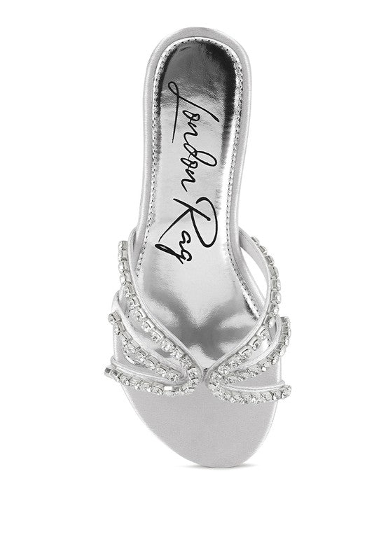 MEZZIE DIAMANTE STRAP FLAT SANDALS