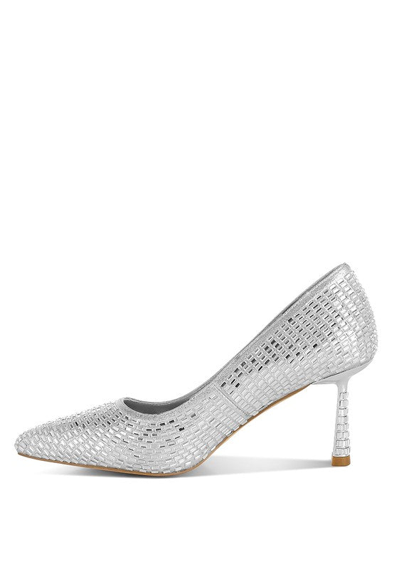 BENJAMIN'S RHINESTONES EMBELLISHED PUMPS