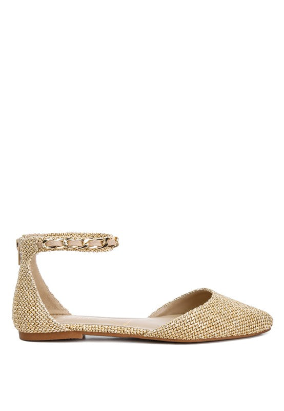 BUQISI CHAIN EMBELLISHED FLATS