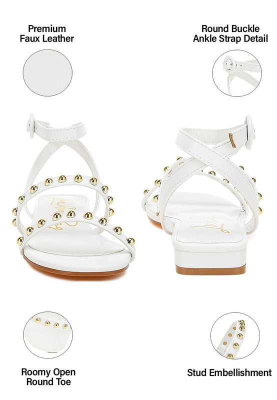 FLIPPITY STUDDED ANKLE STRAP SANDALS