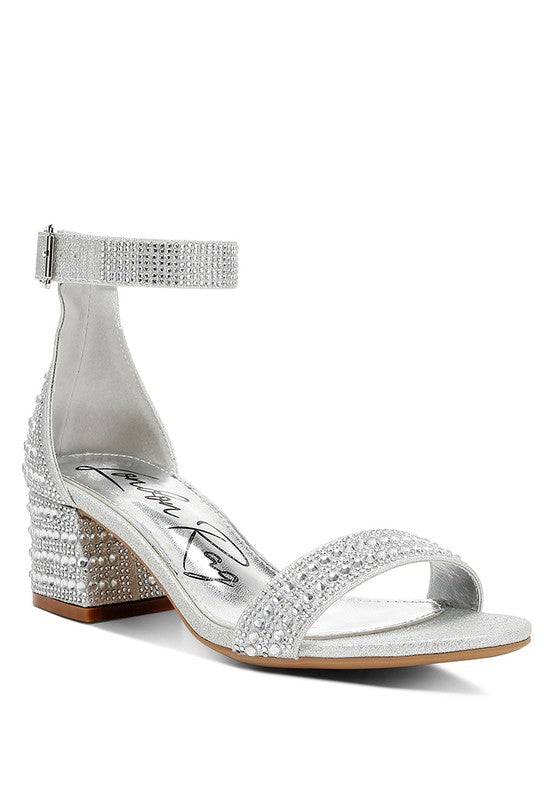 TWERKY RHINESTONES EMBELLISHED BLOCK SANDALS