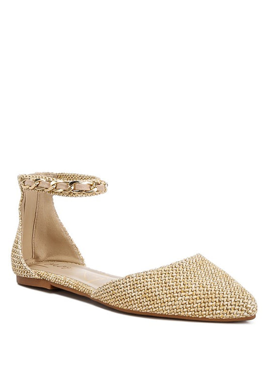 BUQISI CHAIN EMBELLISHED FLATS