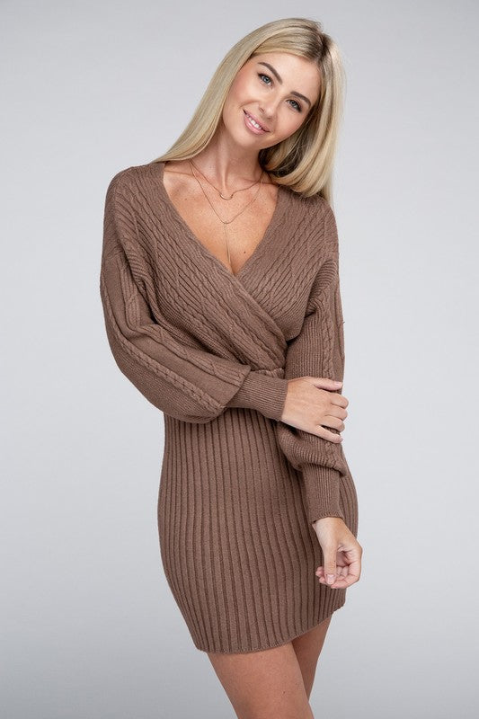 CABLE KNIT SWEATER DRESS