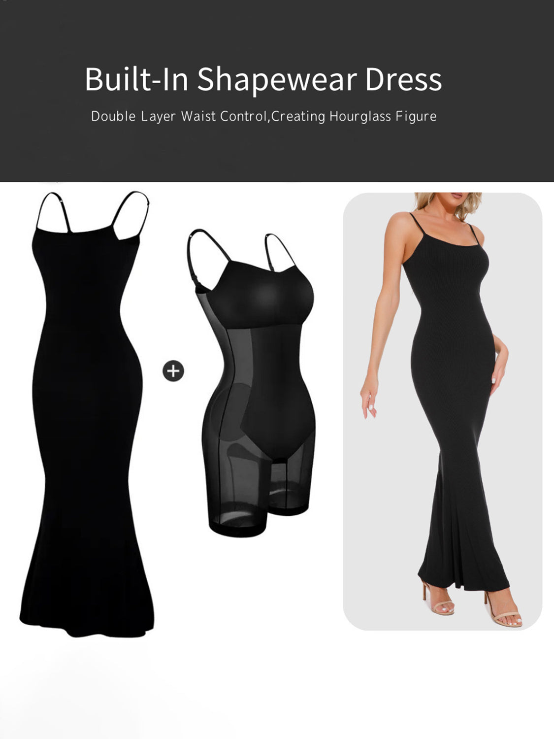 BASIC BAE BUILT-IN SHAPE WEAR SLEEVELESS MAXI DRESS