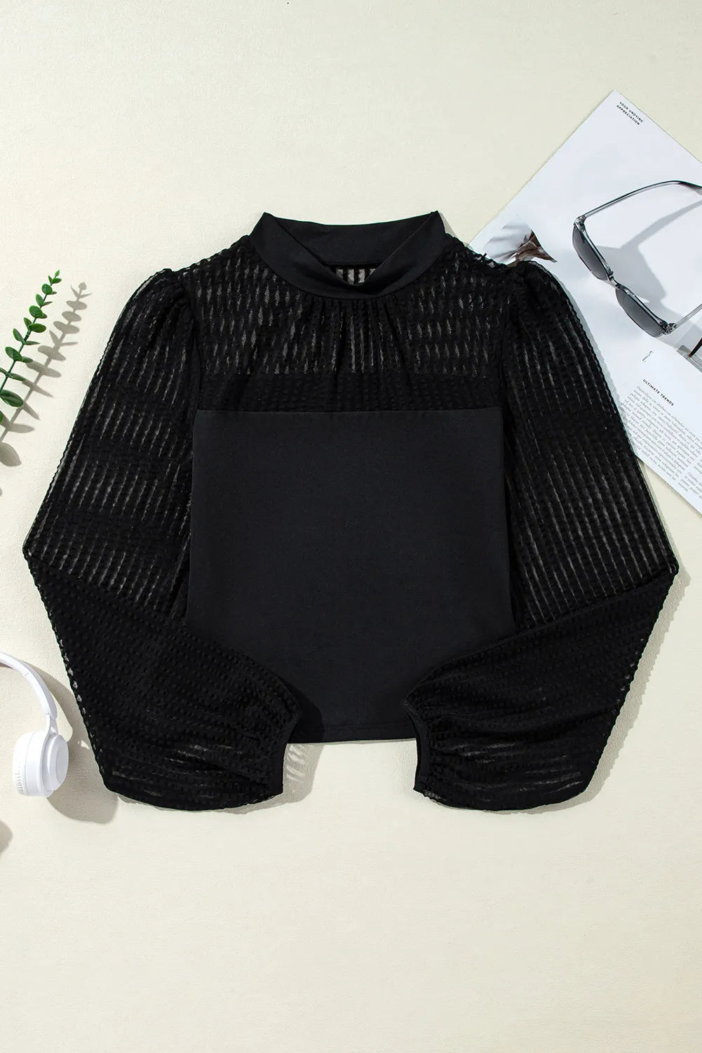 MOCK NECK LONG SLEEVE TOP