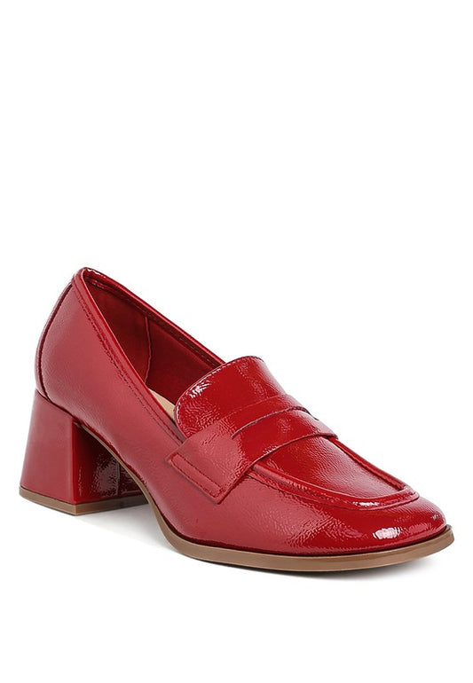 UMDONI PENNY STRAP BLOCK HEEL LOAFERS