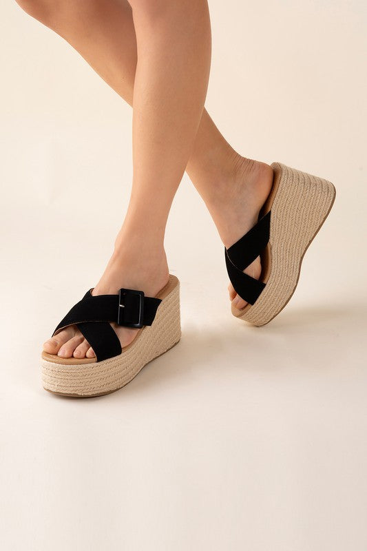 MANTA ESPADRILLE PLATFORM SLIDES