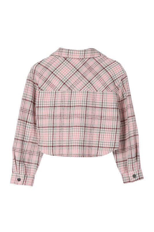 PLAID CROP JACKET