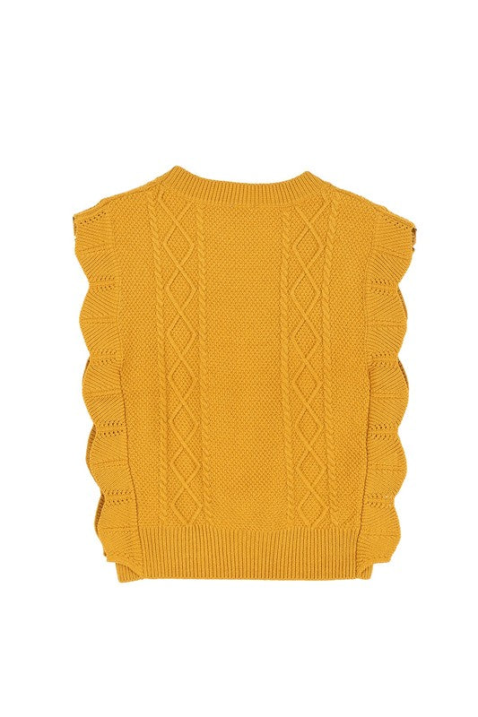 RUFFLE SWEATER VEST