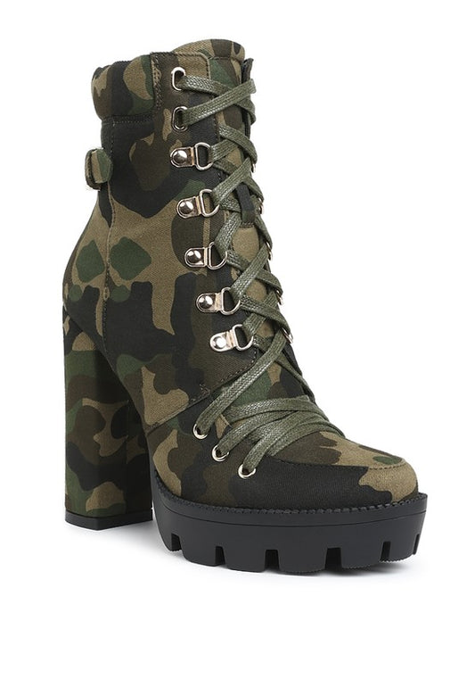 PALMETTO CAMOUFLAGE ANKLE BOOTS