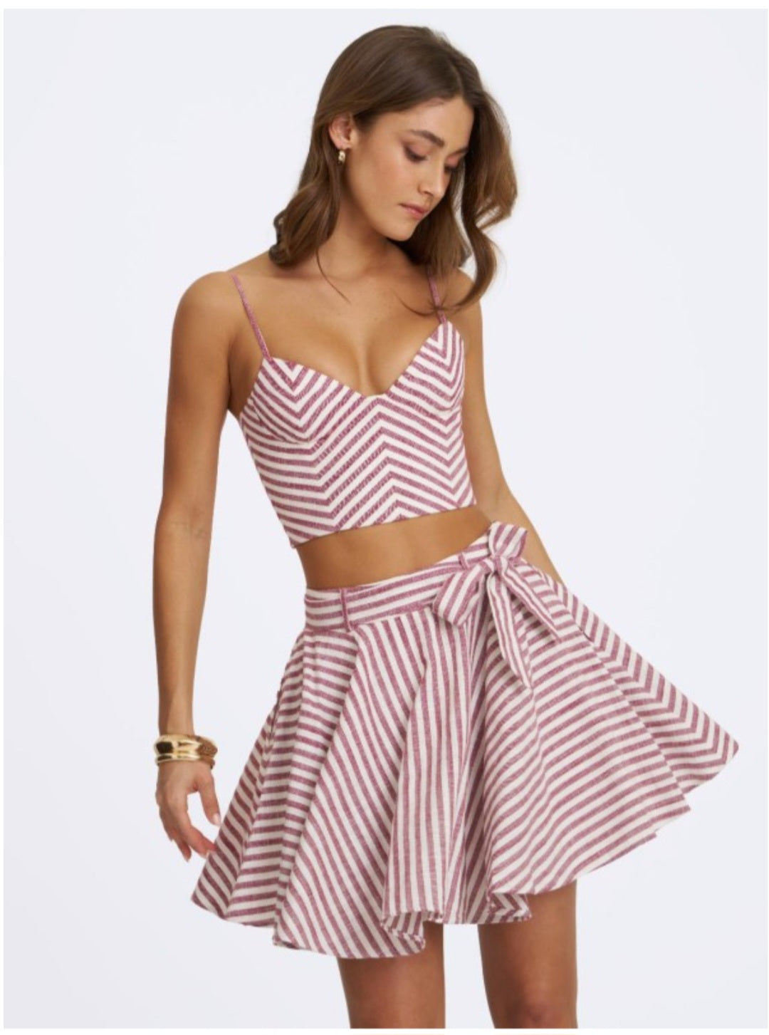XOLA CHEVRON STRIPED CROPPED TOP