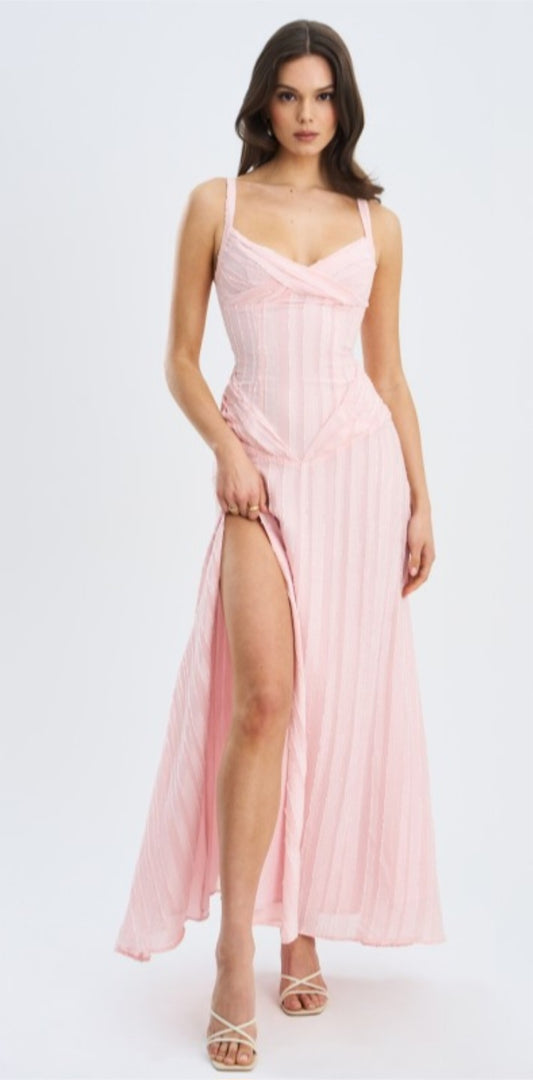 MISS CIRCLE MALLORY HIGH SLIT MAXI DRESS