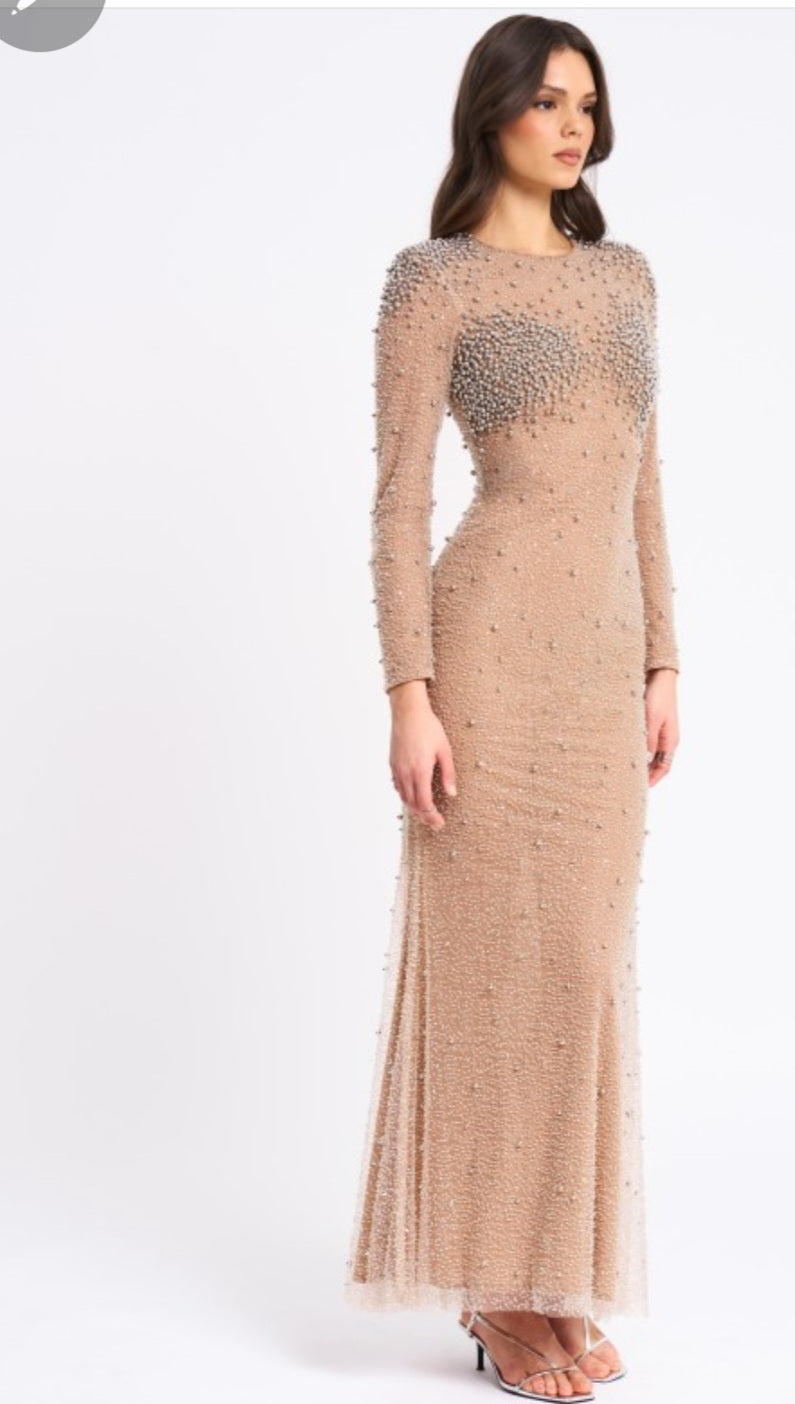 MISS CIRCLE RITA EMBROIDERED BEADED MERMAID GOWN