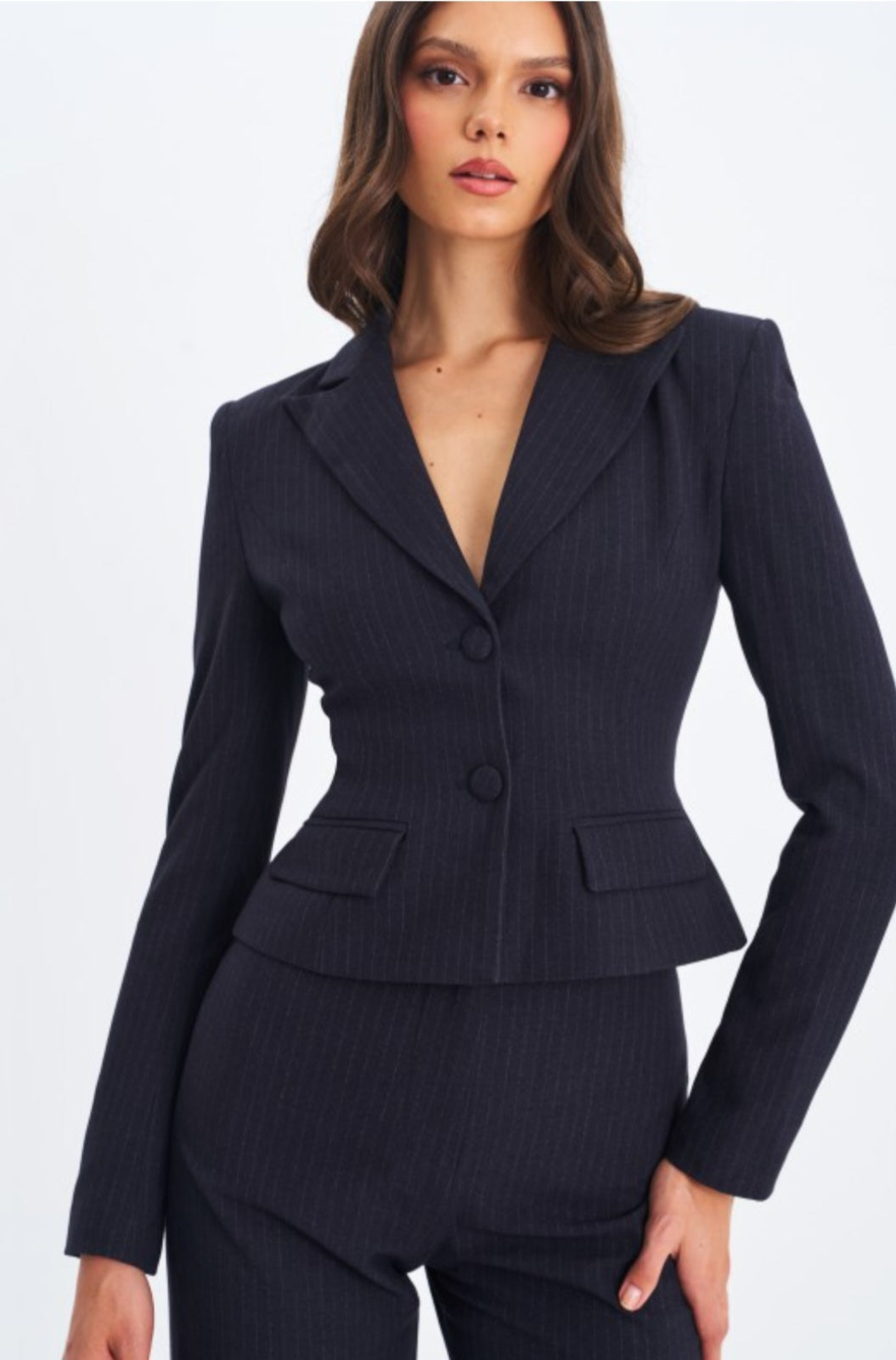 MISS CIRCLE QUINNIE SINGLE BREASTED PEPLUM BLAZER