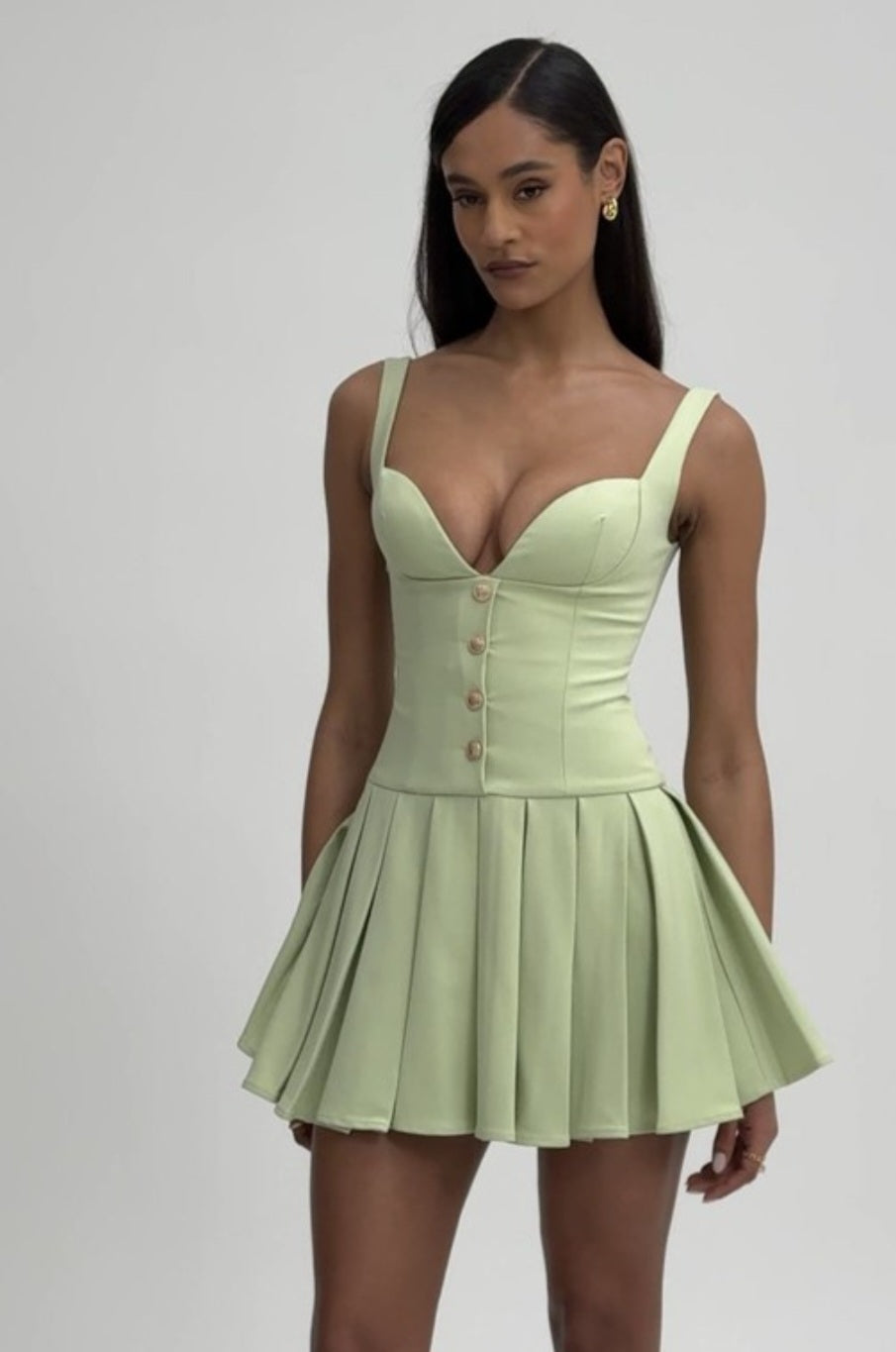 MISS CIRCLE TALA SLEEVELESS PLEATED MINI DRESS