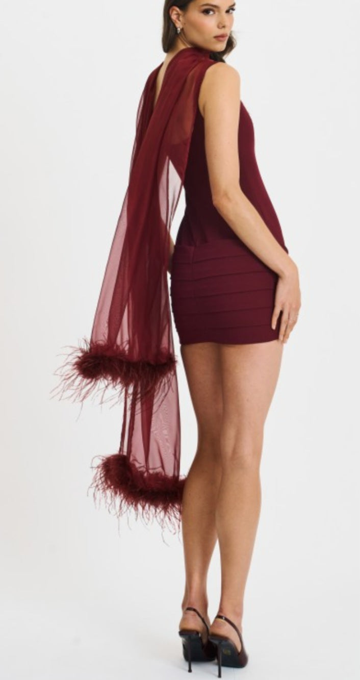 MISS CIRCLE TORI MINI DRESS WITH SCARF