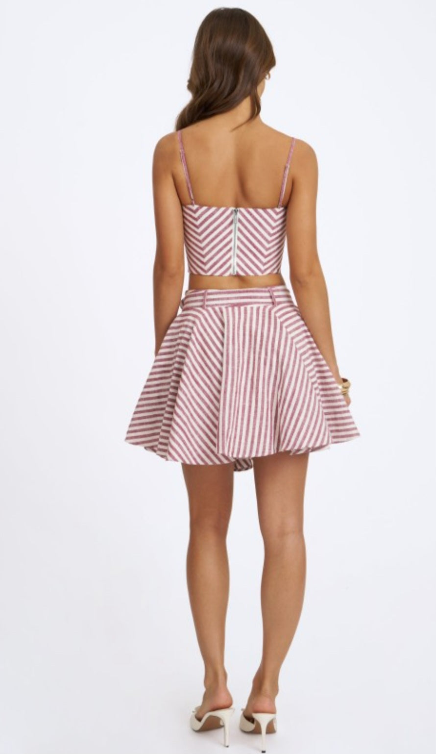 XOLA CHEVRON STRIPED CROPPED TOP