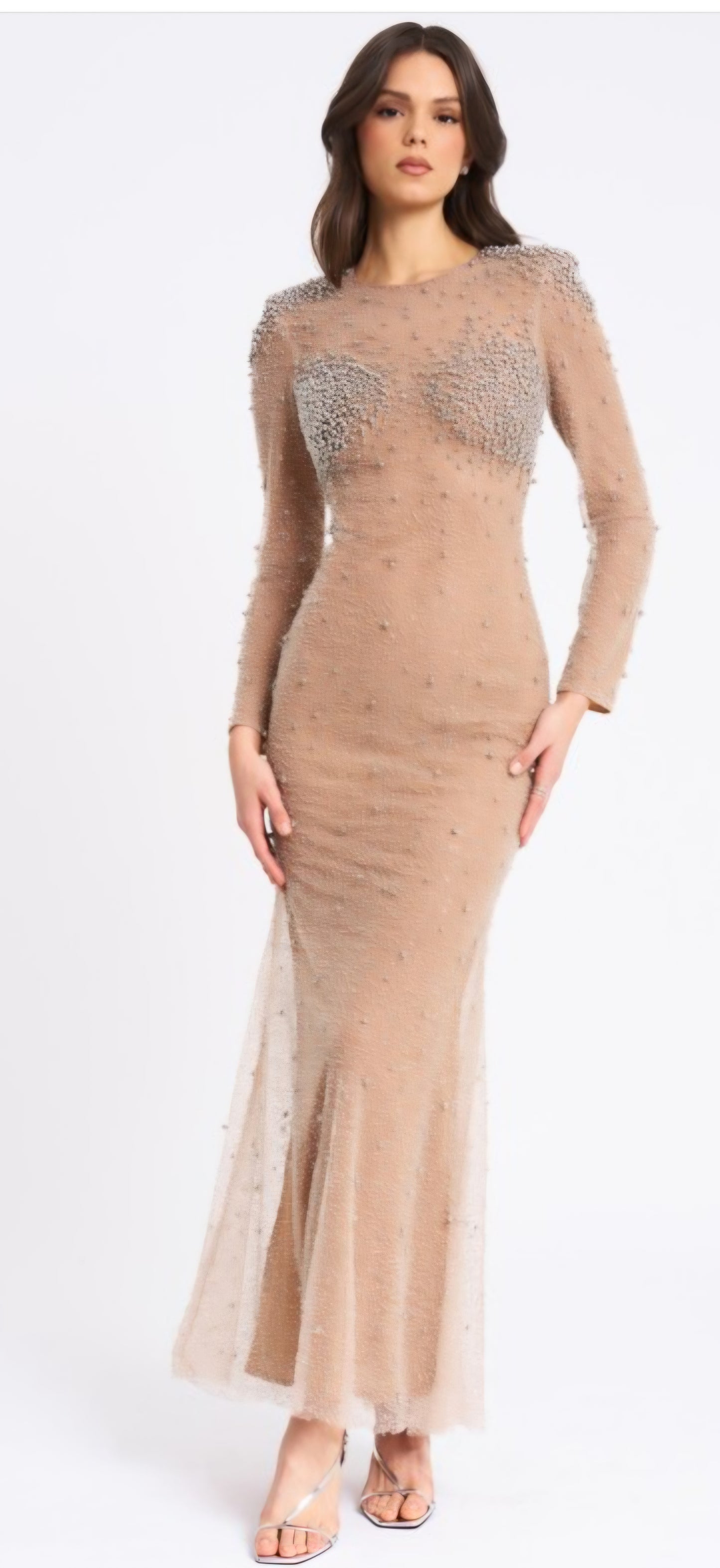 MISS CIRCLE RITA EMBROIDERED BEADED MERMAID GOWN