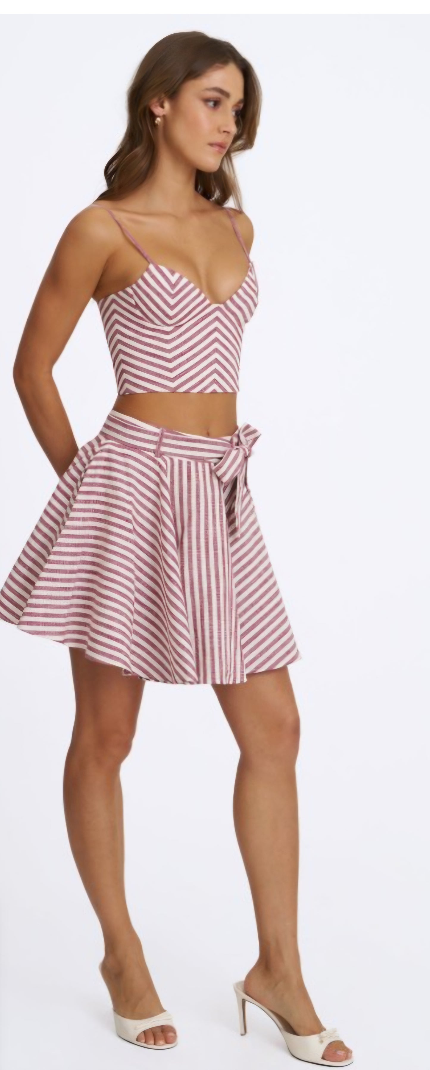 XOLA CHEVRON STRIPED CROPPED TOP