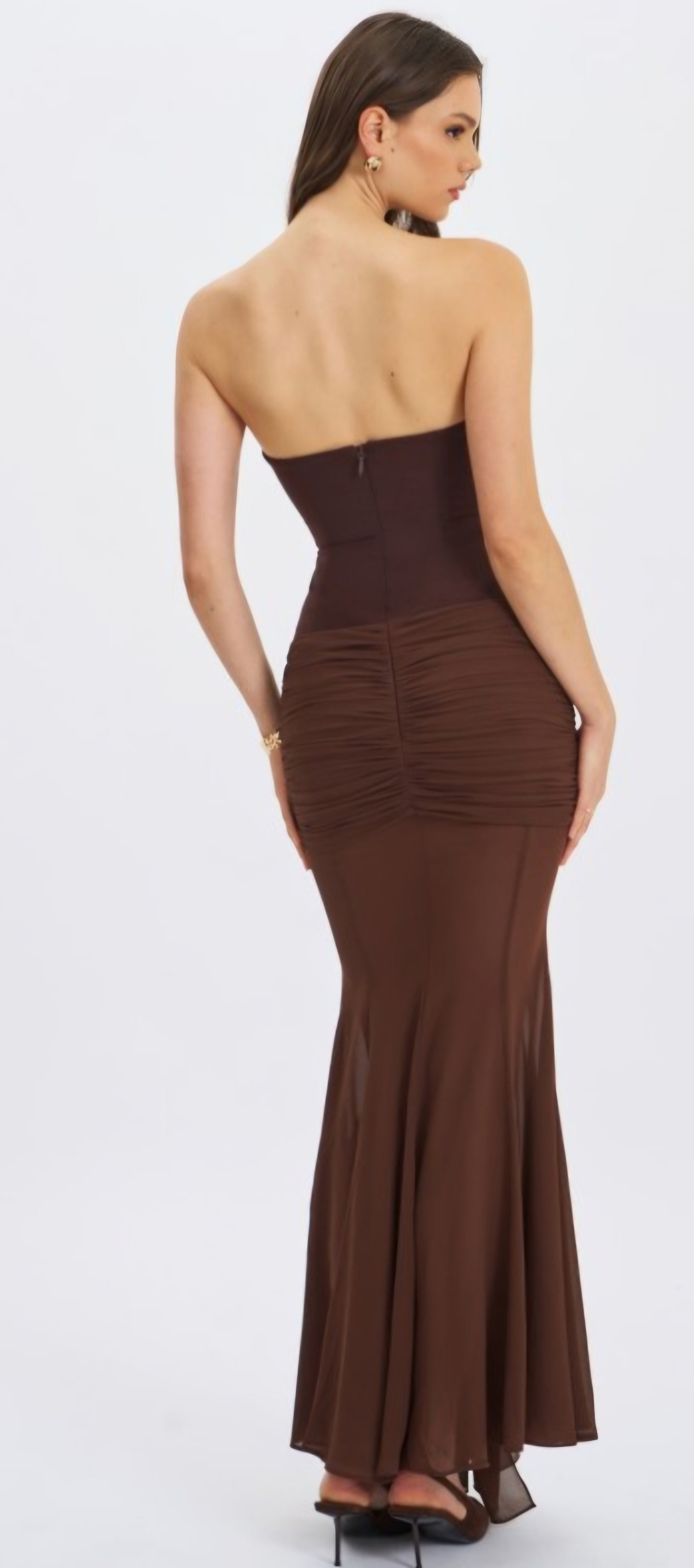 MISS CIRCLE GIOVANA STRAPLESS MESH GOWN