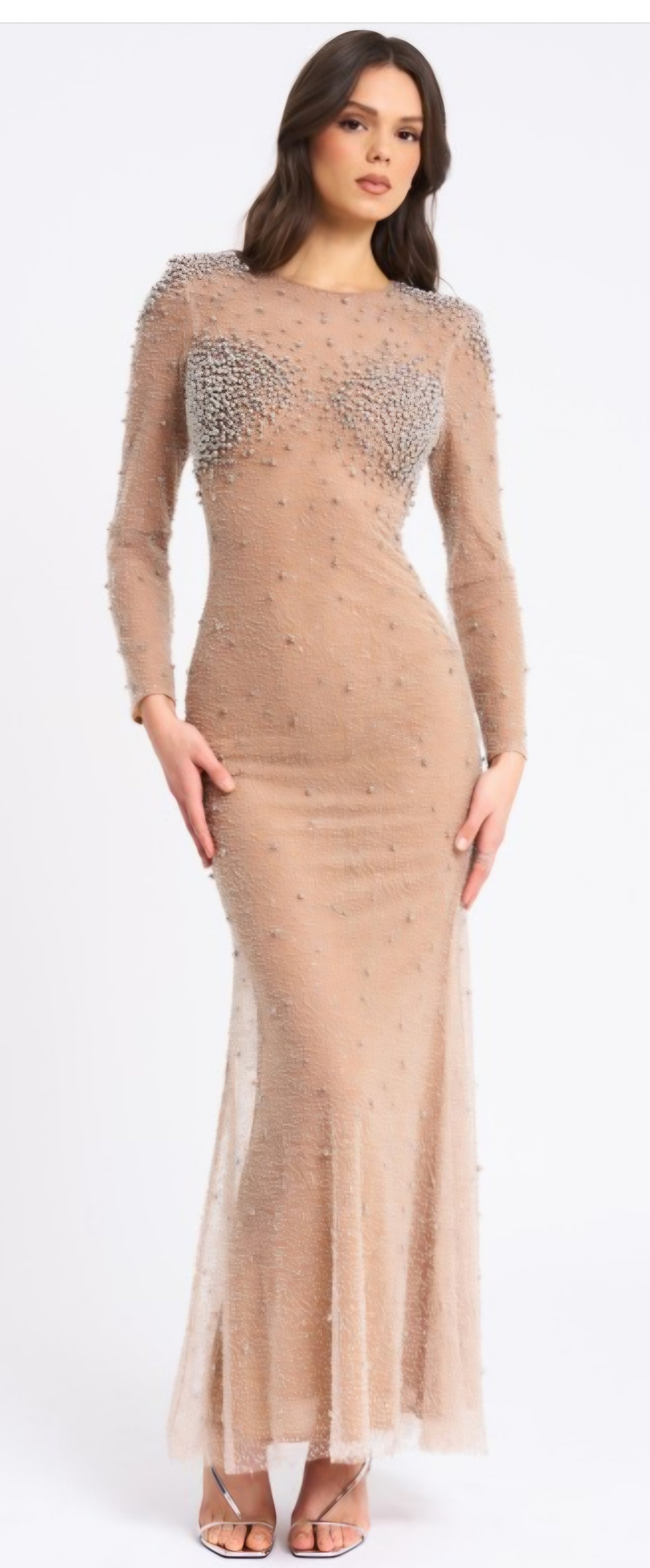 MISS CIRCLE RITA EMBROIDERED BEADED MERMAID GOWN