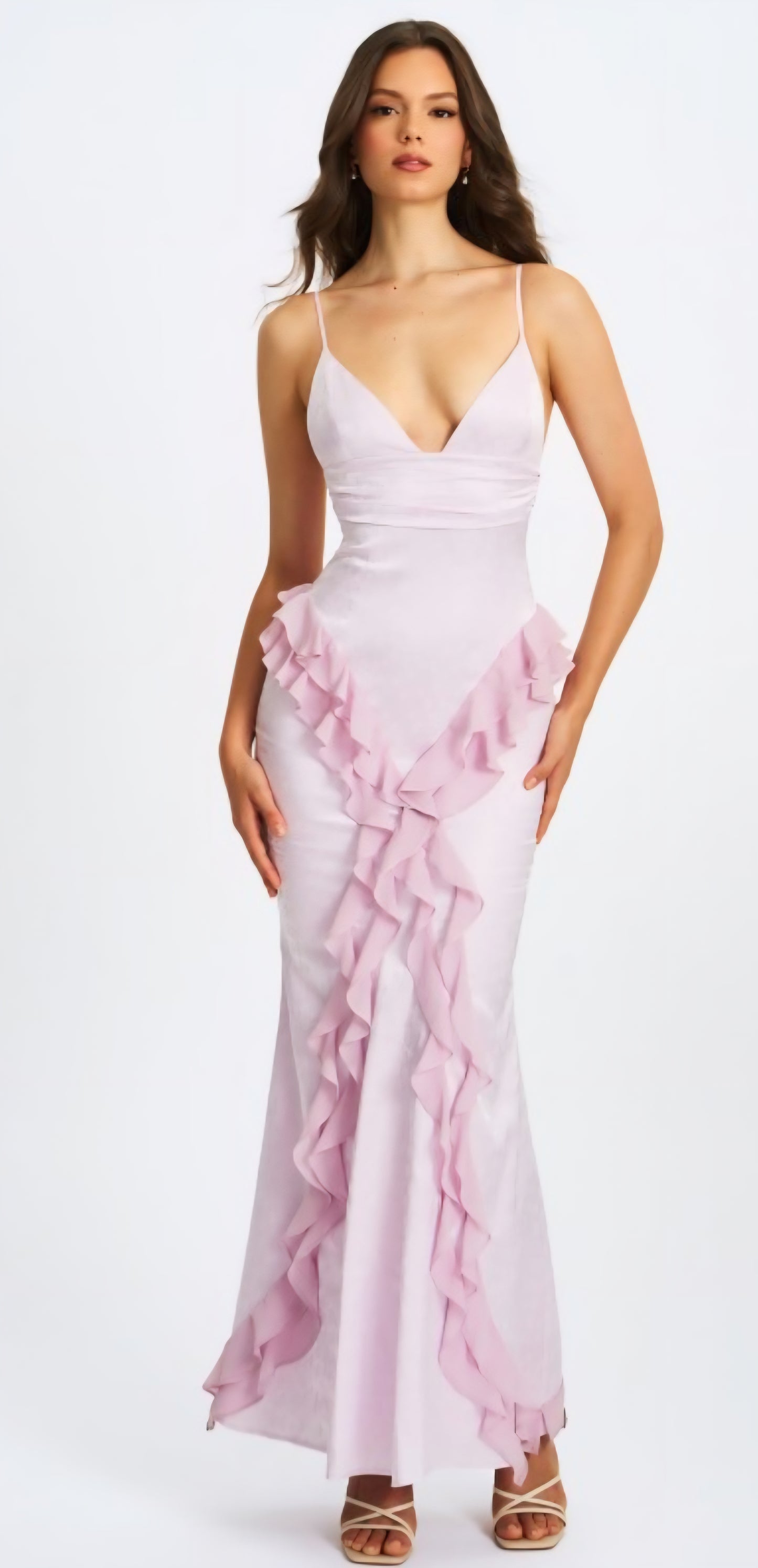 MISS CIRCLE PAOLINA RUFFLE MAXI DRESS