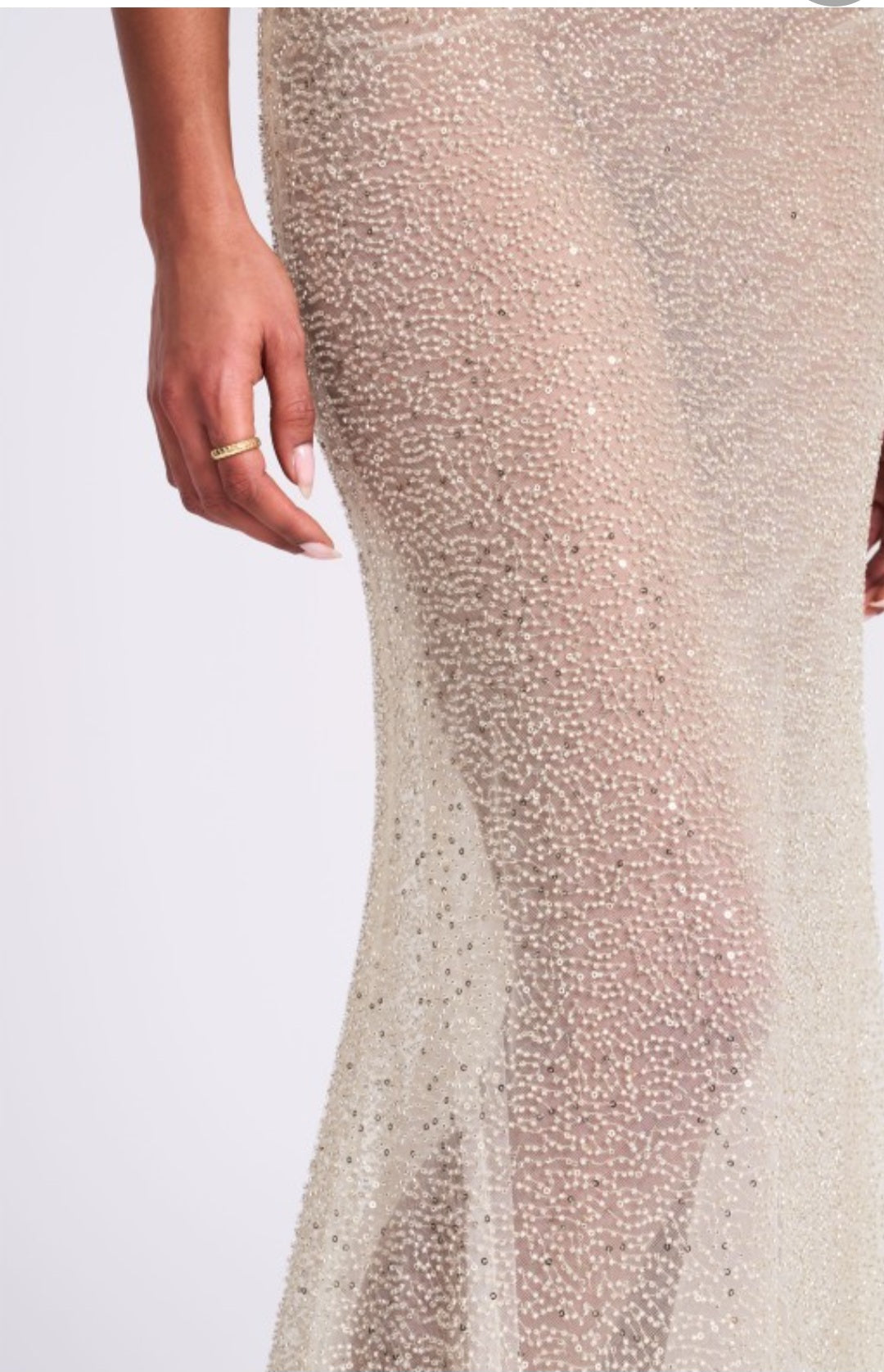 MISS CIRCLE ZAHYA BEADED HALTER BACKLESS MAXI DRESS