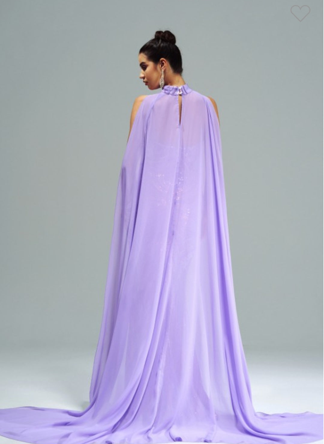 STRAPLESS SEQUIN CAPE MERMAID GOWN