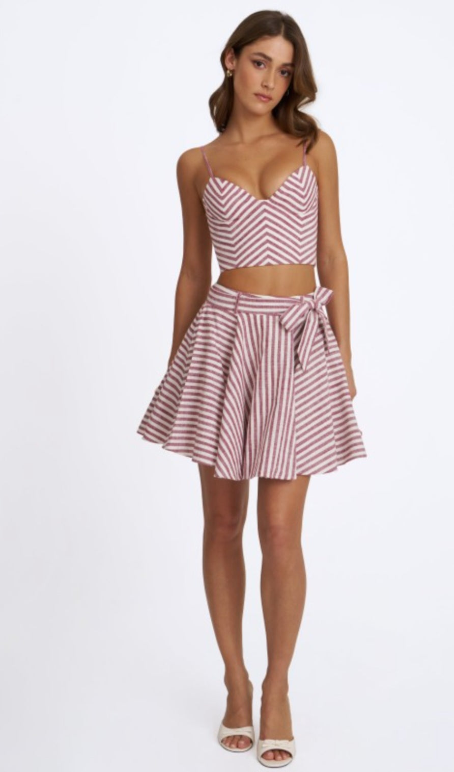 XOLA CHEVRON STRIPED CROPPED TOP