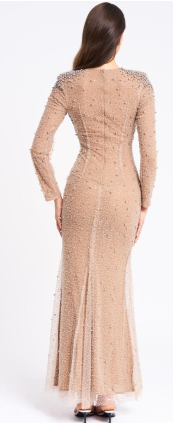 MISS CIRCLE RITA EMBROIDERED BEADED MERMAID GOWN