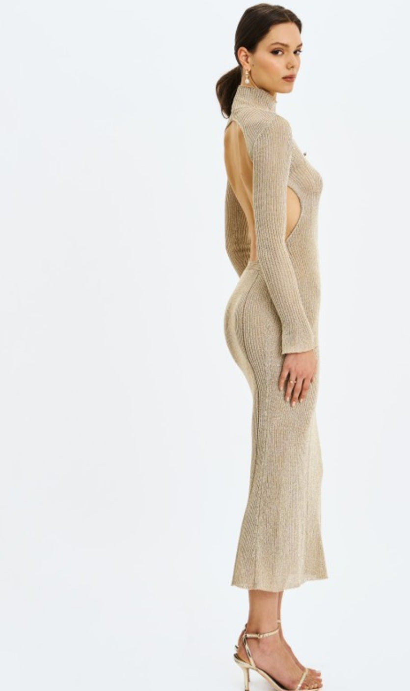 MISS CIRCLE SHAY STRETCH KNIT BACKLESS DRESS