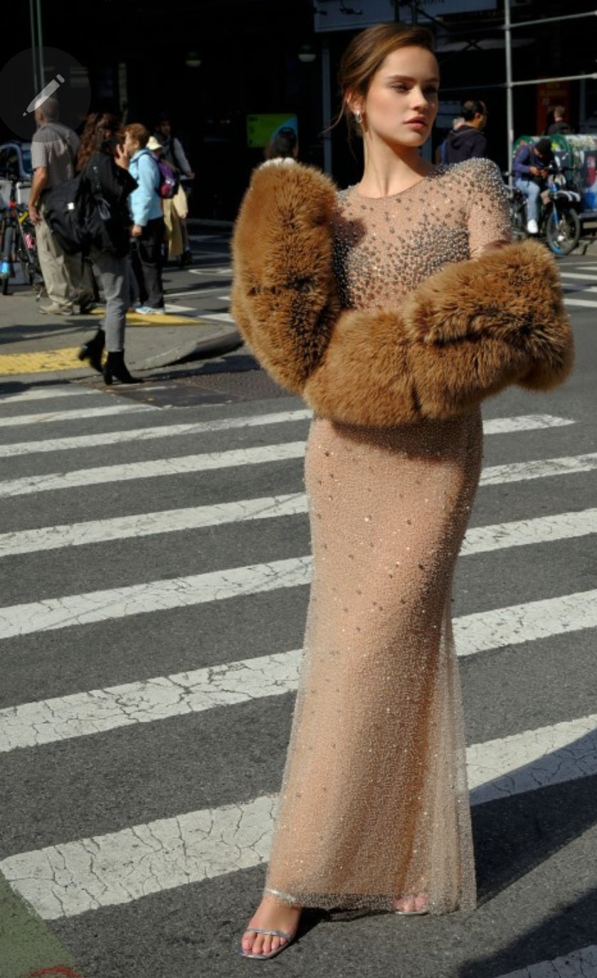 MISS CIRCLE RITA EMBROIDERED BEADED MERMAID GOWN